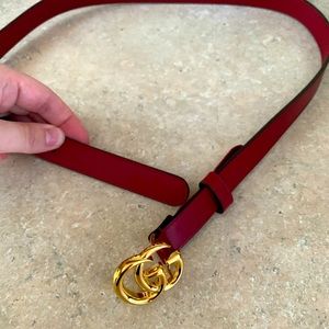 GUCCI Red Leather Authentic Belt